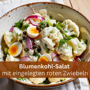 Blumenkohl-Salat mit eingelegten roten Zwiebeln 🥗🧅