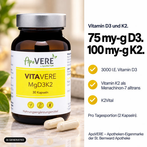 ApoVERE VITAVERE MgD3K2 – D3 und K2 (ältere Fassung)