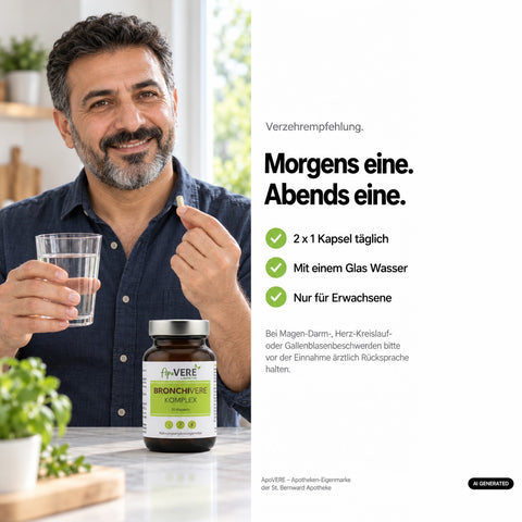 ApoVERE BRONCHIVERE KOMPLEX – Verzehrempfehlung mit Mann (ältere Fassung)