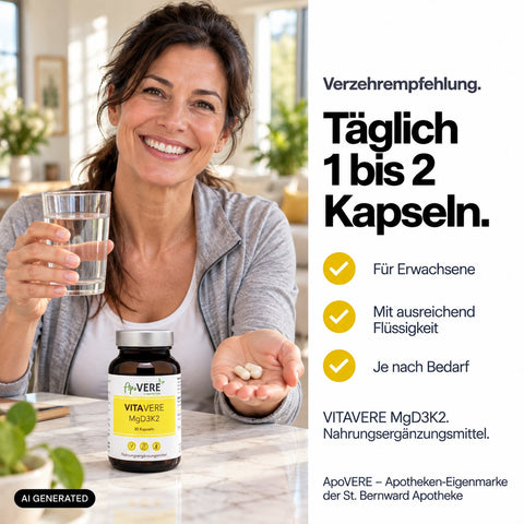 ApoVERE VITAVERE MgD3K2 – Verzehrempfehlung