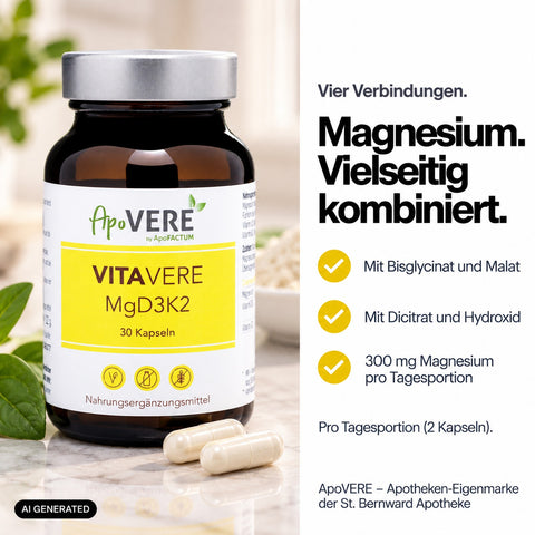ApoVERE VITAVERE MgD3K2 – vier Magnesiumverbindungen