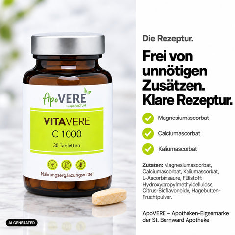 ApoVERE VITAVERE C 1000 – Reinsubstanzen-Prinzip