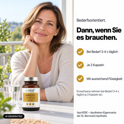 ApoVERE KOHLE 300 – bei Bedarf einnehmen