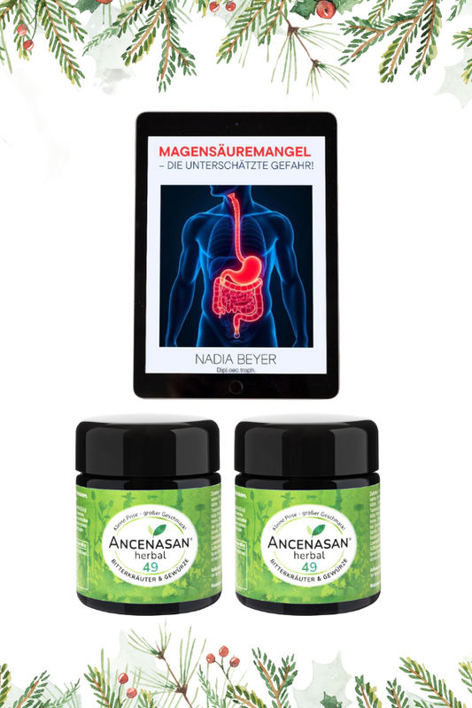 Weihnachts-Set 2 x ANCENASAN® herbal (20g) +  eBook zum Thema Magensäuremangel