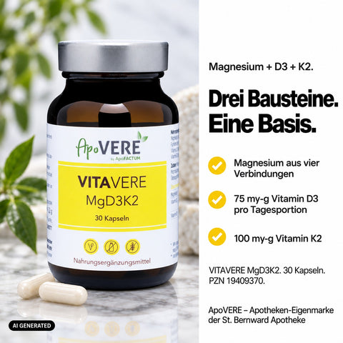 ApoVERE VITAVERE MgD3K2 – drei Bausteine (ältere Fassung)