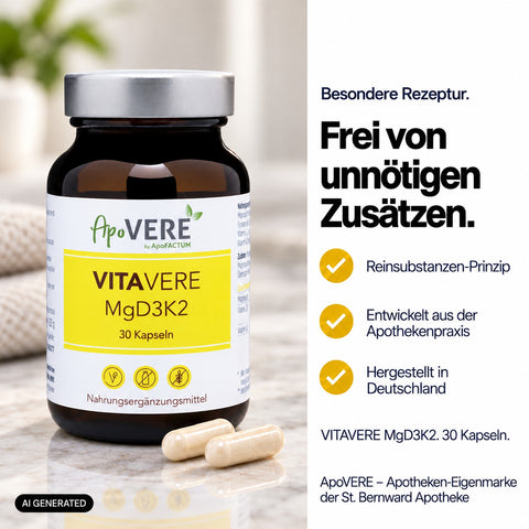 ApoVERE VITAVERE MgD3K2 – Reinsubstanzen-Prinzip