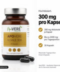 ApoVERE KOHLE 300 – 300 mg Aktivkohle pro Kapsel
