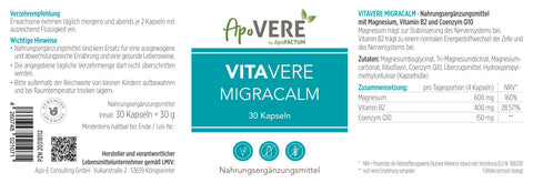 Migracalm for Migraines - ApoVERE Migracalm