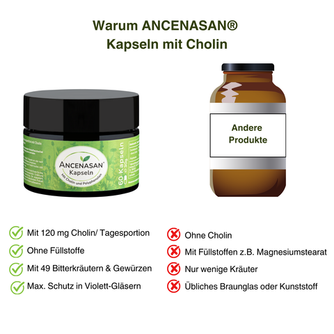 Kapseln mit Cholin von ANCENASAN®