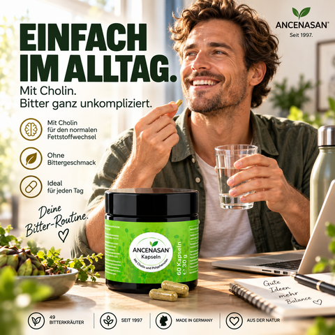 ANCENASAN® 49 Bitterkräuter Kapseln mit Cholin – Produkt und Anwendung 11