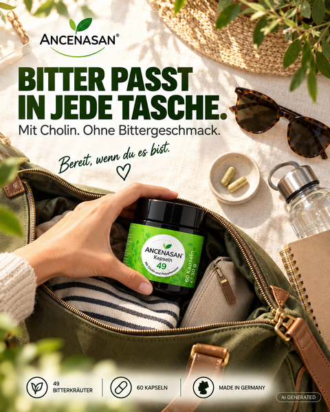 ANCENASAN® 49 Bitterkräuter Kapseln mit Cholin – Produkt und Anwendung 22