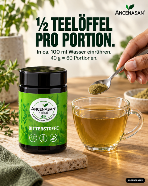 ANCENASAN® 49 Bitterkräuter-Teepulver – Info 02 Portion