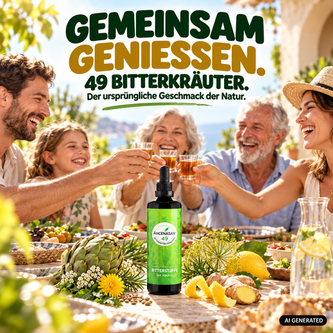 ANCENASAN® 49 Bitterkräuter-Konzentrat – Gruppe beim gemeinsamen Anstossen