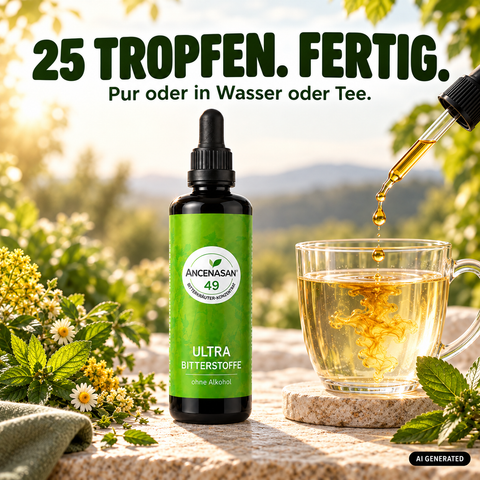 ANCENASAN® Konzentrat ULTRA – Anwendung: pur oder in Wasser oder Tee