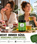 ANCENASAN® 49 Bitterkräuter-Teepulver – Frau mit Tee am gedeckten Tisch