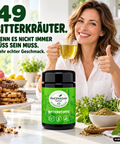 ANCENASAN® 49 Bitterkräuter-Teepulver – Frau mit Dose und Tasse Tee
