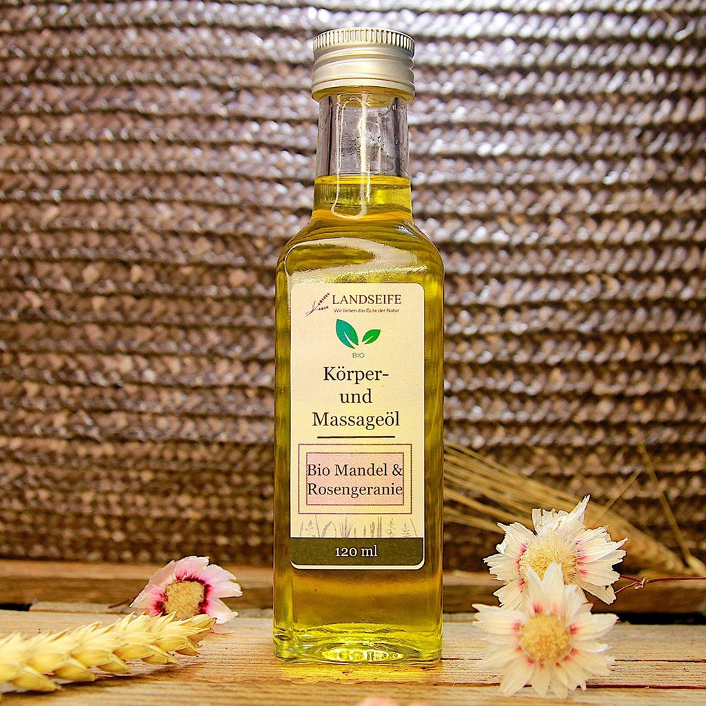 Bio Körper- und Massageöl Mandel & Rosengeranie