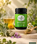 ANCENASAN® 49 Bitterkräuter-Teepulver mit Kräutertee und ausgewählten Kräutern – KI-generiertes Produktbild