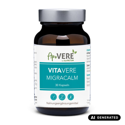 ApoVERE Migracalm – 30 Kapseln | St. Bernward (Produktdarstellung, AI generated)