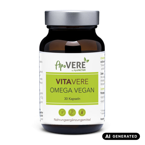 ApoVERE Omega vegan – Omega-3 vegane Kapseln | St. Bernward (Produktdarstellung, AI generated)