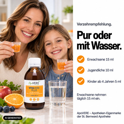 VITAVERE PLUS Person Verzehrempfehlung (KI-generiertes Bild)