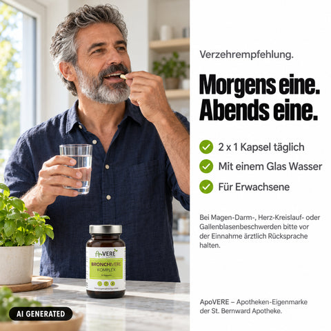 BRONCHIVERE KOMPLEX Person Verzehrempfehlung Kueche (KI-generiertes Bild)
