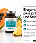 VITAVERE WOBPLEX Produkt Stillleben Enzyme Zink Selen (KI-generiertes Bild)