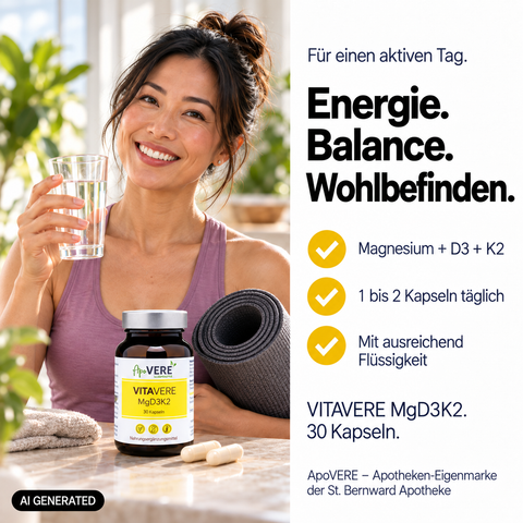 VITAVERE MgD3K2 Person Aktiver Tag (KI-generiertes Bild)