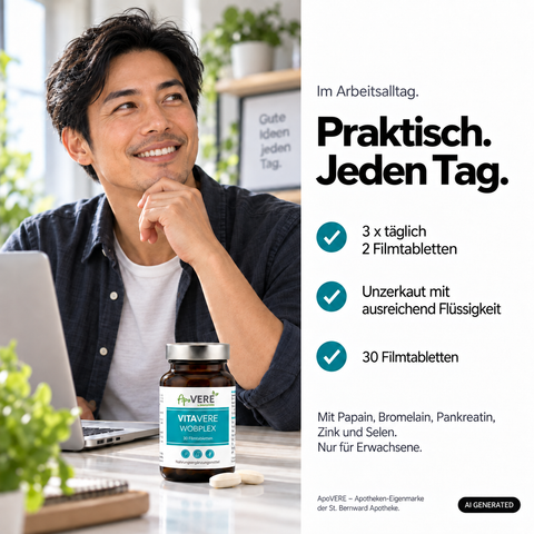 VITAVERE WOBPLEX Person Schreibtisch Alltag (KI-generiertes Bild)