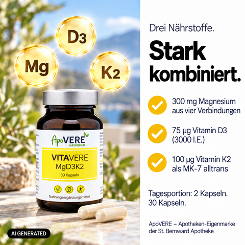VITAVERE MgD3K2 Person Starke Tage (KI-generiertes Bild)