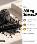 KOHLE 300 Produkt Makro 300mg Schwarz Pur (KI-generiertes Bild)