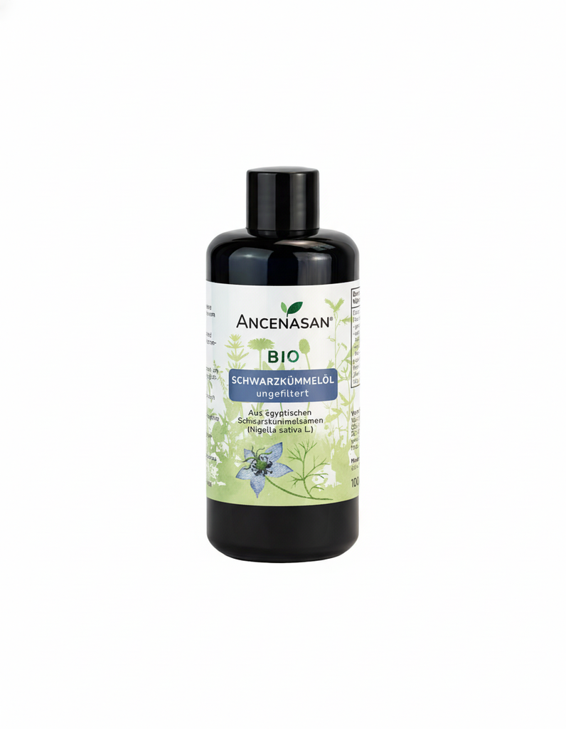ANCENASAN® BIO Schwarzkümmelöl - Ungefiltert, aus ägyptischen Schwarzkümmelsamen